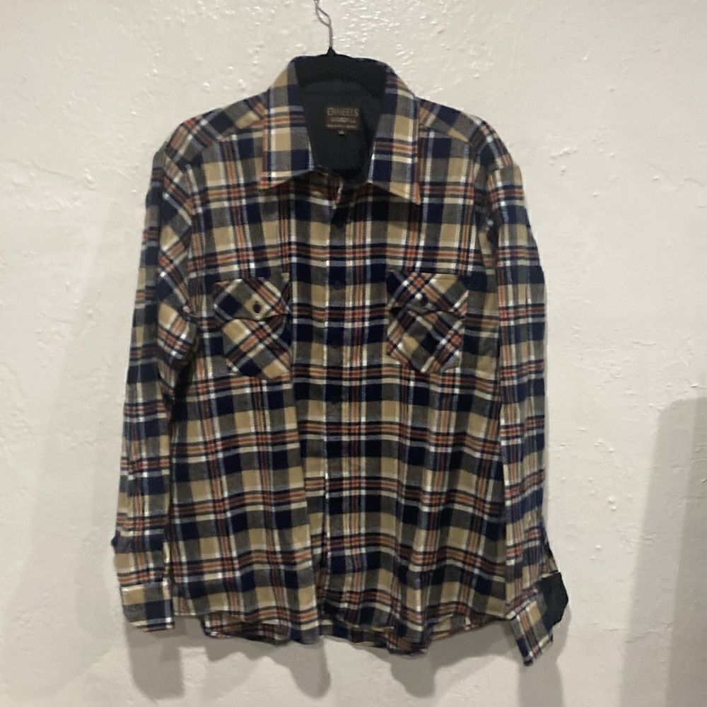 Vintage Gimbels Men Flannel Shirt Men's XL Plaid Long Sleeve Like new